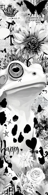 Free printable frog bookmark to color featuring another ironic happy frog